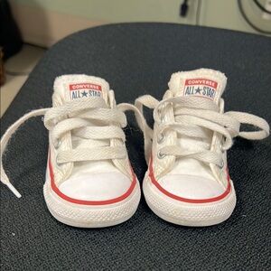 Converse White and Red Canvas Sneakers Classic Style